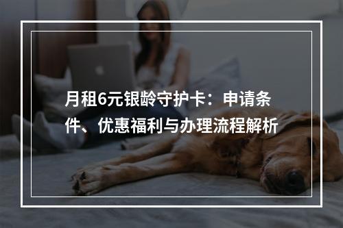 月租6元银龄守护卡：申请条件、优惠福利与办理流程解析