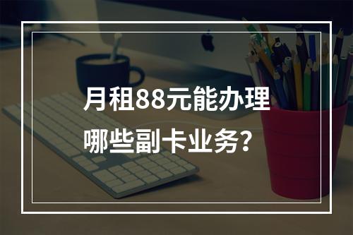 月租88元能办理哪些副卡业务？