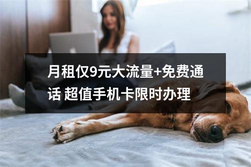 月租仅9元大流量+免费通话 超值手机卡限时办理