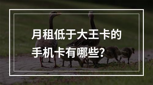 月租低于大王卡的手机卡有哪些？