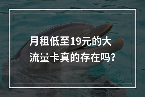 月租低至19元的大流量卡真的存在吗？