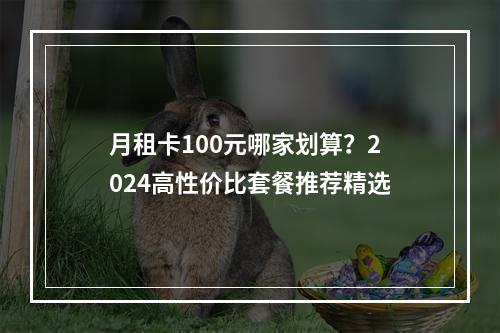 月租卡100元哪家划算？2024高性价比套餐推荐精选