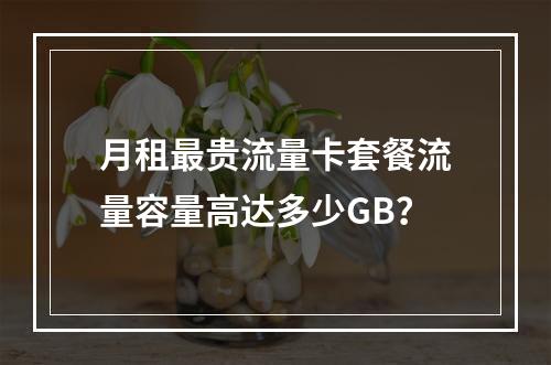 月租最贵流量卡套餐流量容量高达多少GB？