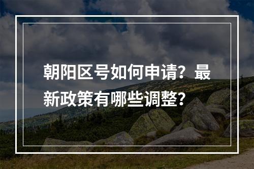 朝阳区号如何申请？最新政策有哪些调整？