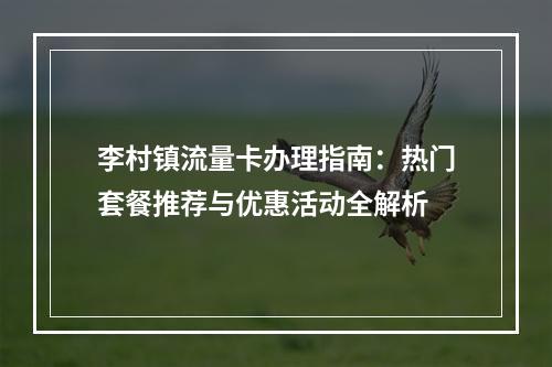 李村镇流量卡办理指南：热门套餐推荐与优惠活动全解析