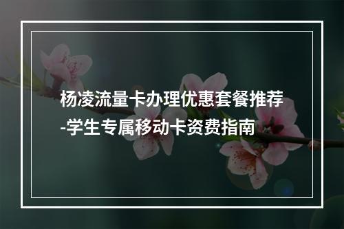 杨凌流量卡办理优惠套餐推荐-学生专属移动卡资费指南