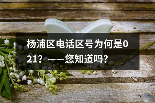 杨浦区电话区号为何是021？——您知道吗？