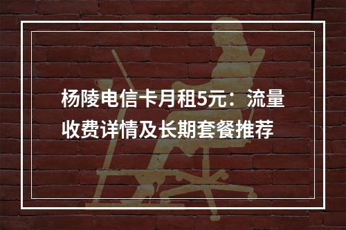 杨陵电信卡月租5元：流量收费详情及长期套餐推荐
