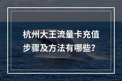 杭州大王流量卡充值步骤及方法有哪些？