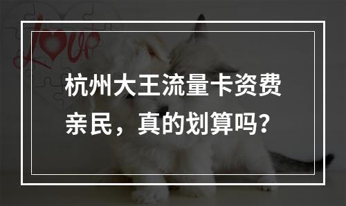 杭州大王流量卡资费亲民，真的划算吗？