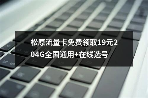 松原流量卡免费领取19元204G全国通用+在线选号