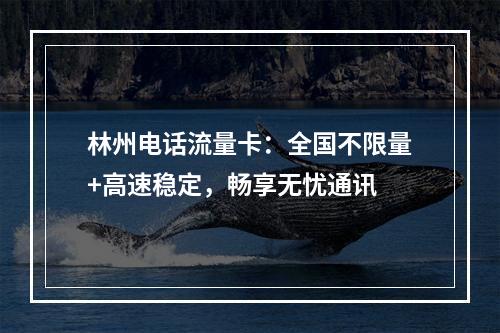 林州电话流量卡：全国不限量+高速稳定，畅享无忧通讯