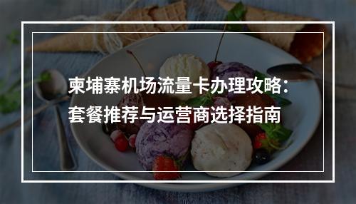 柬埔寨机场流量卡办理攻略：套餐推荐与运营商选择指南