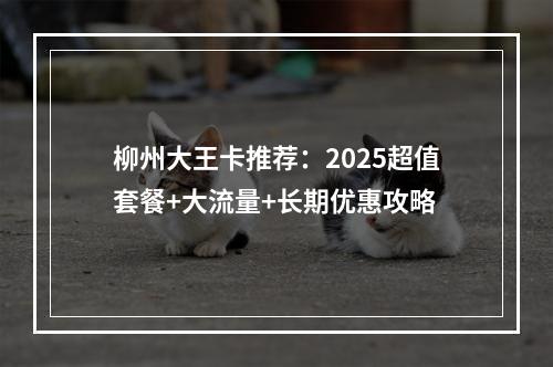 柳州大王卡推荐：2025超值套餐+大流量+长期优惠攻略