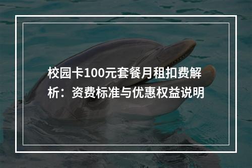 校园卡100元套餐月租扣费解析：资费标准与优惠权益说明