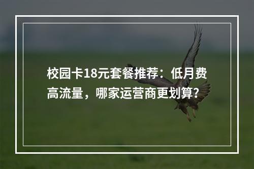 校园卡18元套餐推荐：低月费高流量，哪家运营商更划算？