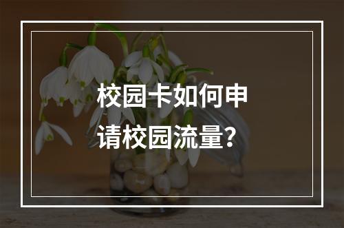 校园卡如何申请校园流量？