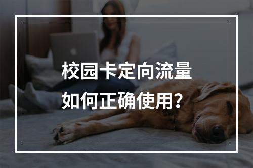 校园卡定向流量如何正确使用？