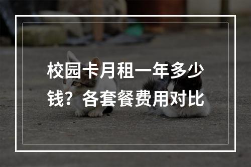 校园卡月租一年多少钱？各套餐费用对比