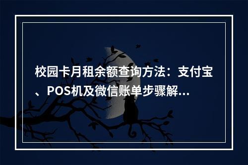 校园卡月租余额查询方法：支付宝、POS机及微信账单步骤解析