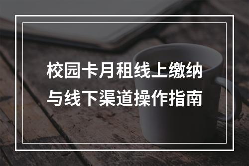 校园卡月租线上缴纳与线下渠道操作指南