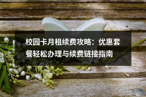 校园卡月租续费攻略：优惠套餐轻松办理与续费链接指南