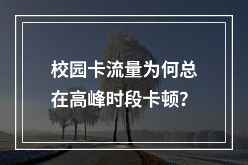 校园卡流量为何总在高峰时段卡顿？