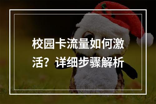 校园卡流量如何激活？详细步骤解析
