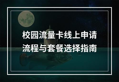 校园流量卡线上申请流程与套餐选择指南