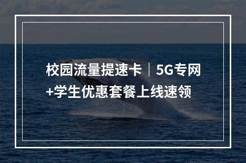 校园流量提速卡｜5G专网+学生优惠套餐上线速领