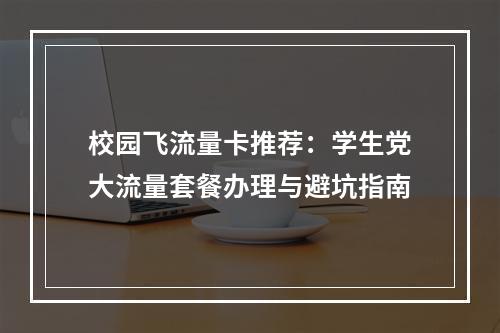 校园飞流量卡推荐：学生党大流量套餐办理与避坑指南
