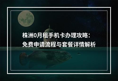 株洲0月租手机卡办理攻略：免费申请流程与套餐详情解析