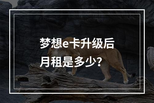 梦想e卡升级后月租是多少？
