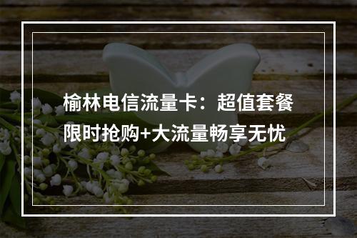 榆林电信流量卡：超值套餐限时抢购+大流量畅享无忧