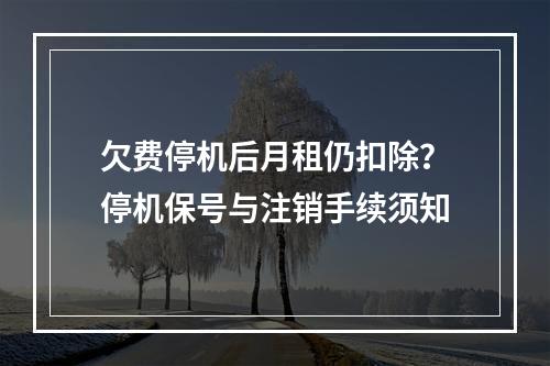 欠费停机后月租仍扣除？停机保号与注销手续须知