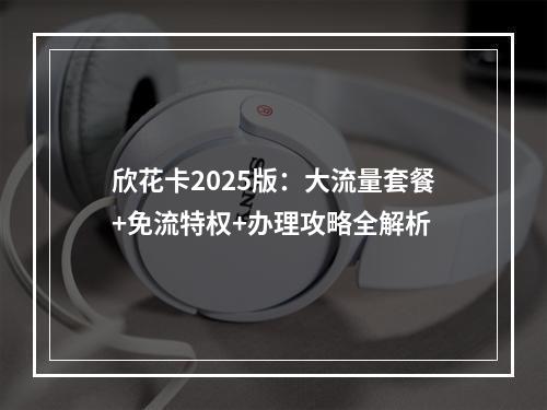 欣花卡2025版：大流量套餐+免流特权+办理攻略全解析