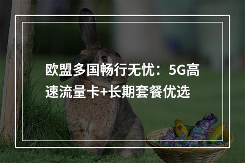欧盟多国畅行无忧：5G高速流量卡+长期套餐优选