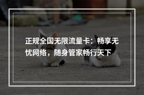 正规全国无限流量卡：畅享无忧网络，随身管家畅行天下