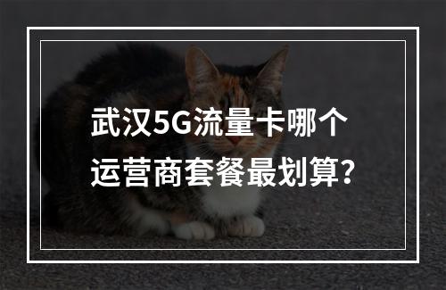 武汉5G流量卡哪个运营商套餐最划算？