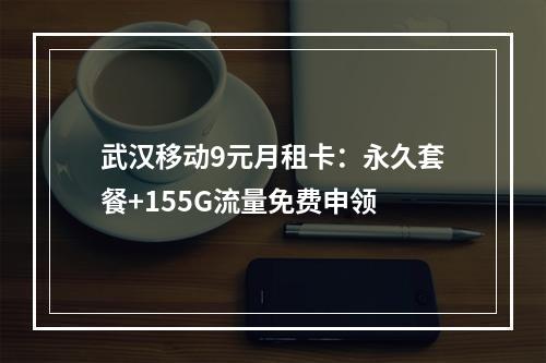 武汉移动9元月租卡：永久套餐+155G流量免费申领