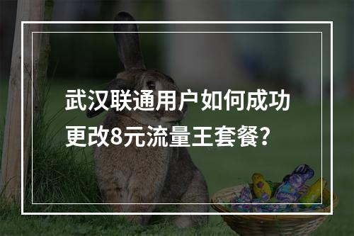 武汉联通用户如何成功更改8元流量王套餐？