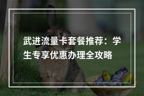 武进流量卡套餐推荐：学生专享优惠办理全攻略