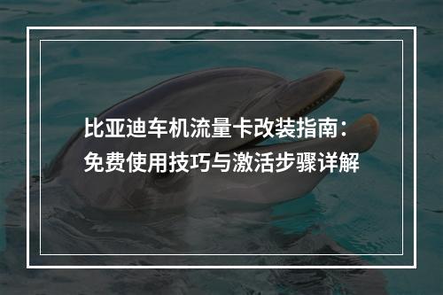 比亚迪车机流量卡改装指南：免费使用技巧与激活步骤详解