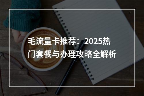 毛流量卡推荐：2025热门套餐与办理攻略全解析