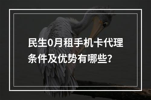 民生0月租手机卡代理条件及优势有哪些？