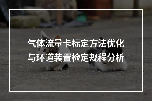气体流量卡标定方法优化与环道装置检定规程分析