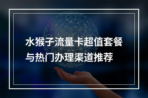 水猴子流量卡超值套餐与热门办理渠道推荐
