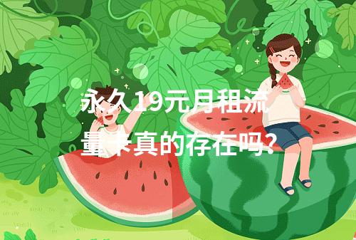 永久19元月租流量卡真的存在吗？