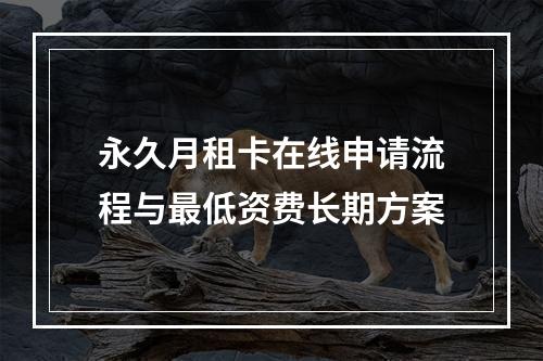 永久月租卡在线申请流程与最低资费长期方案