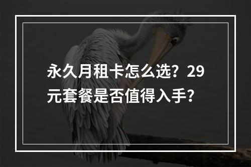 永久月租卡怎么选？29元套餐是否值得入手？